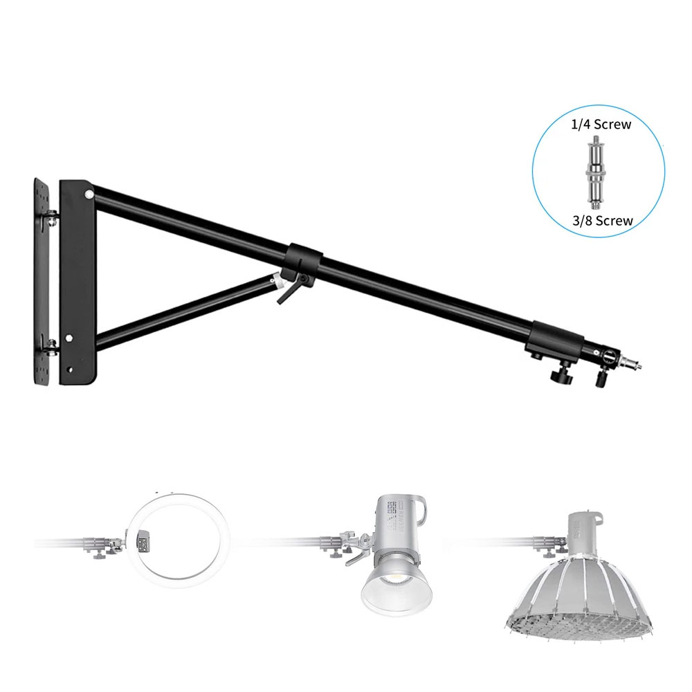 Photography Lighting With Umbrella - 100/135/170 cm Wandmontage, dreieckiger Galgenarm, Fotografie-Blitzlicht,