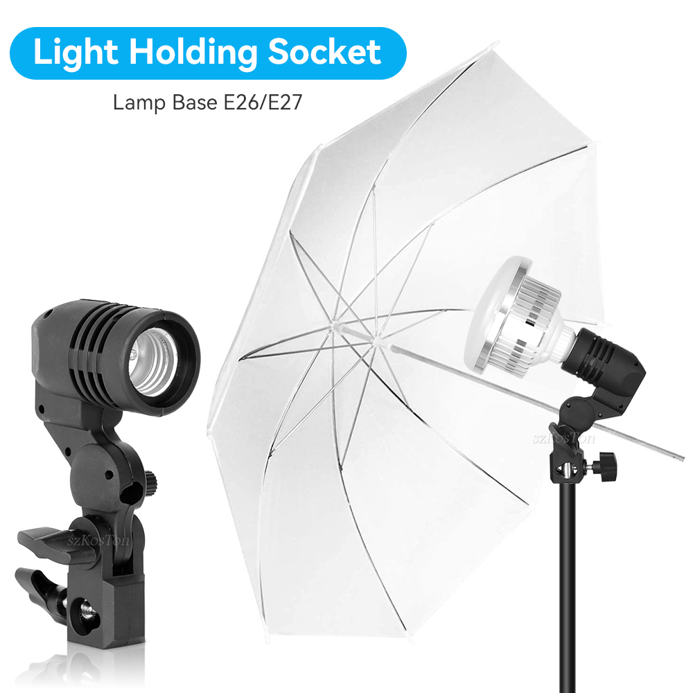 Photography Lighting With Umbrella - 2PCS/1PC E27 Einzigen Kopf Lampe Halter