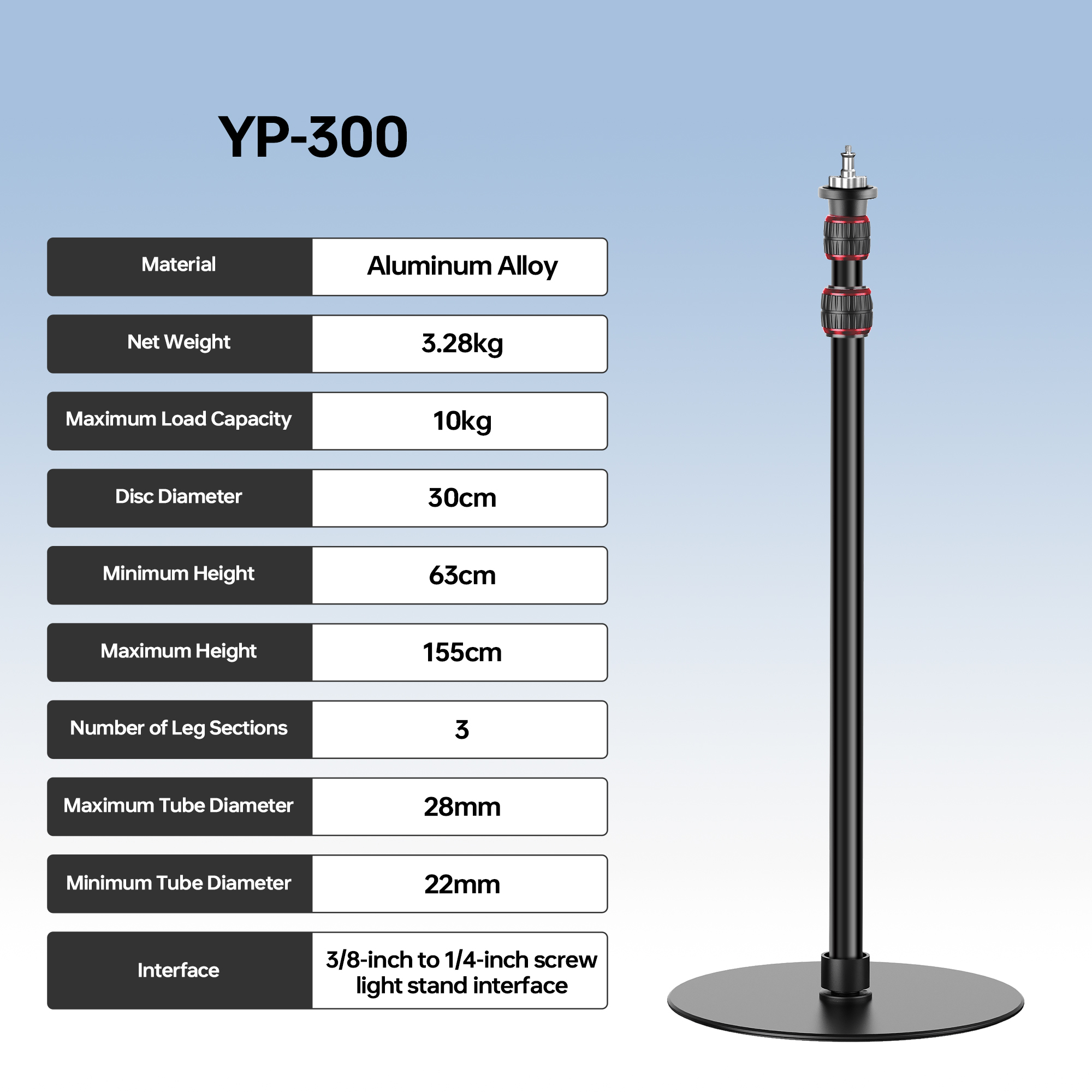 Photography Lighting Softbox - Manbily YP300 1,55 m Stativhalterung mit