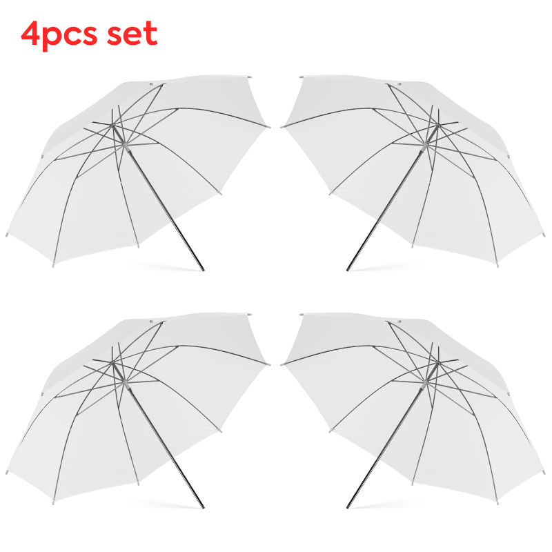 Photography Lighting With Umbrella - 76 * 80cm X4 Transparenter Weißlicht-Diffusor-Regenschirm,