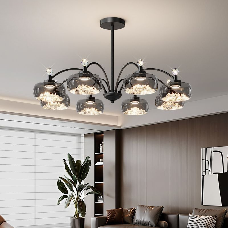 Photography Lighting For Food - Moderne Glas-LED-Kronleuchter für Wohnzimmer, Esszimmer, Tische,