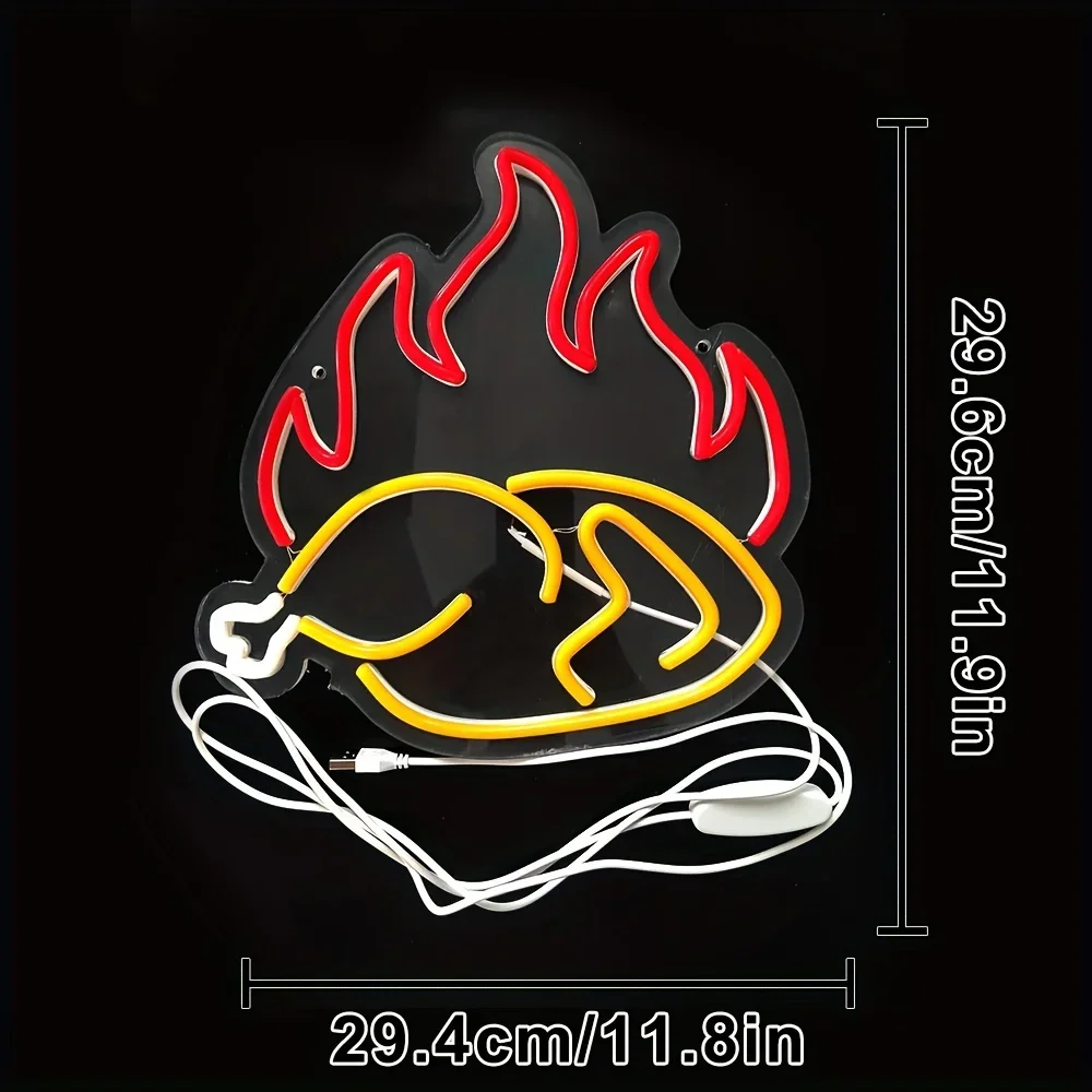 Geröstetes Huhn-Neonlichtschil – Photography Lighting For Food Bewertung und Preis