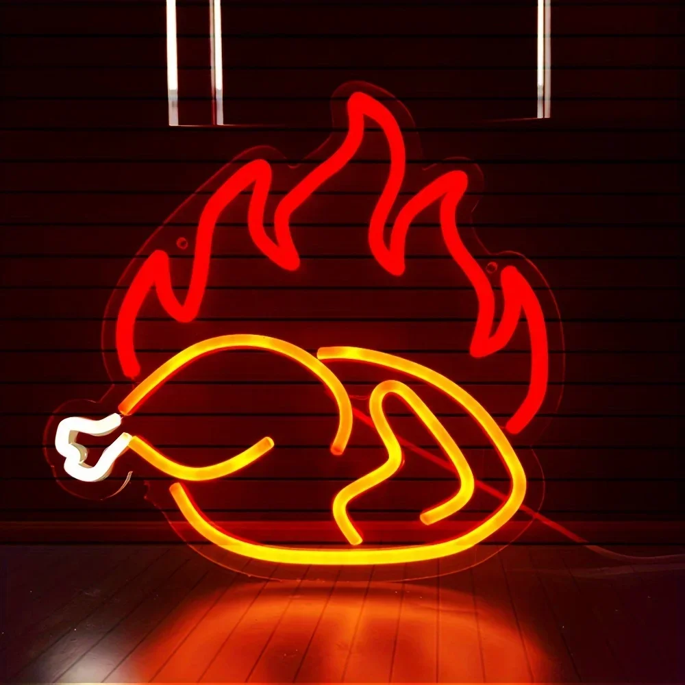 Geröstetes Huhn-Neonlichtschil – Photography Lighting For Food Bewertung und Preis
