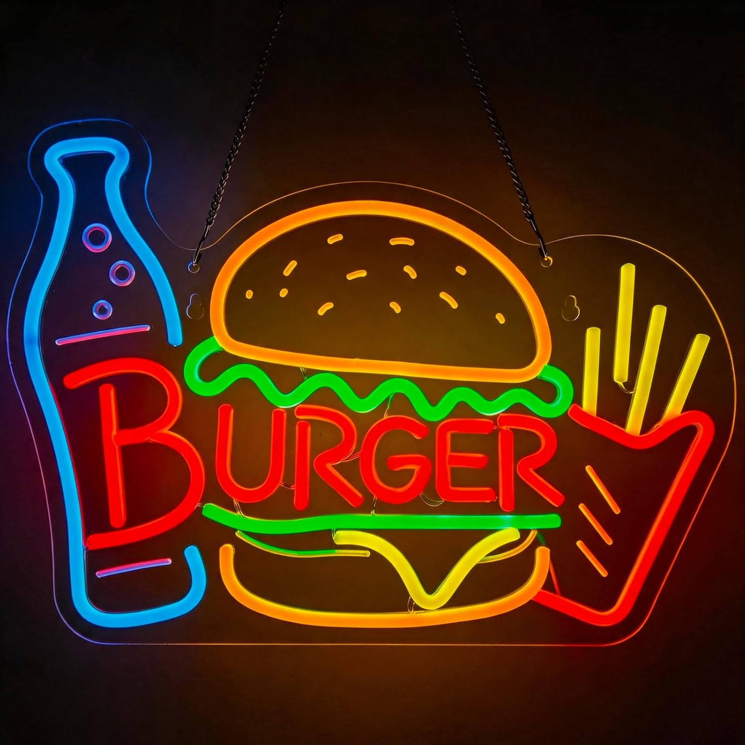 Burger-Neonschild, Geschäfts-W – Photography Lighting For Food Bewertung und Preis